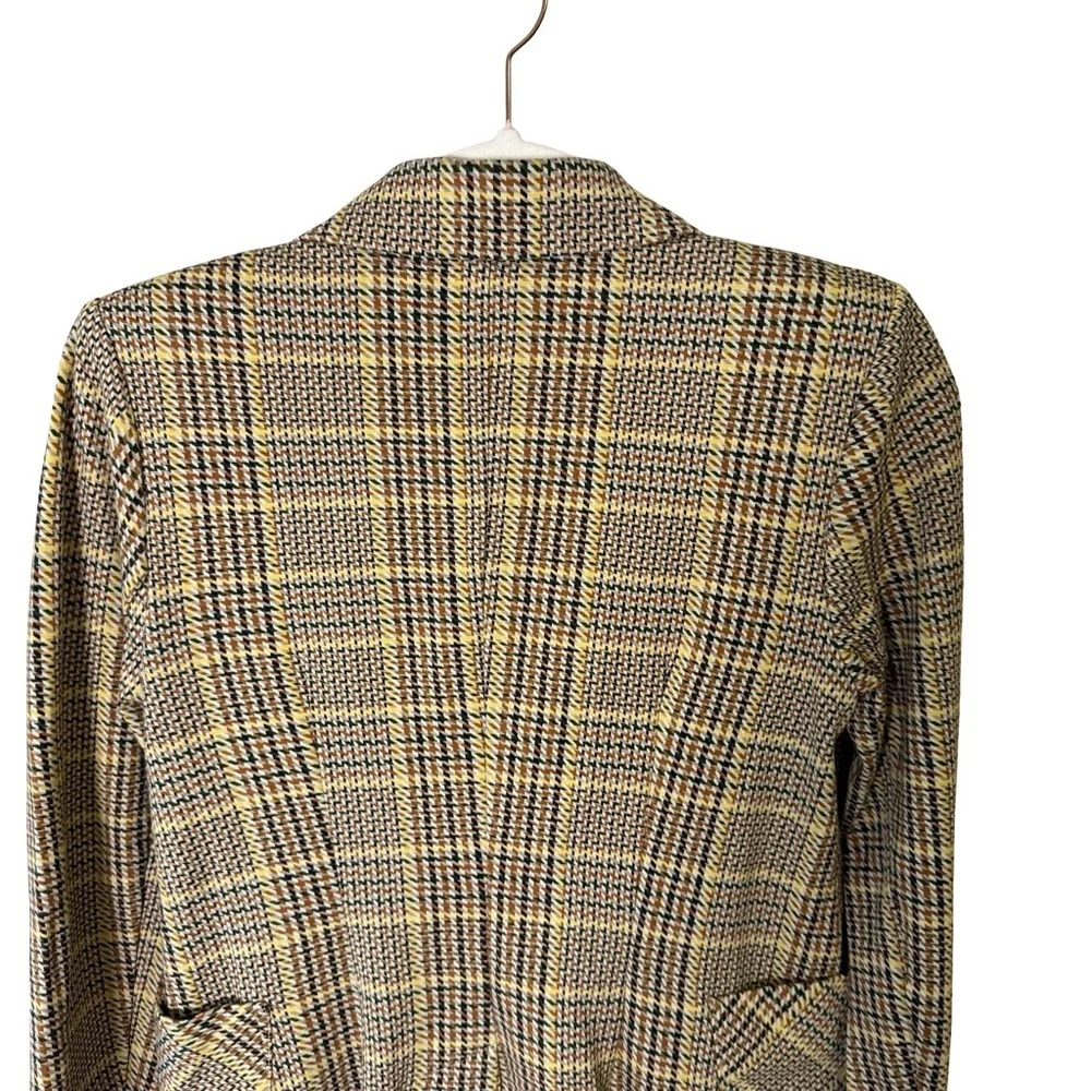 CAbi Women's Plaid Blazer - Black and Tan Size 0 Office Preppy Fall Checkered - Picture 11 of 14